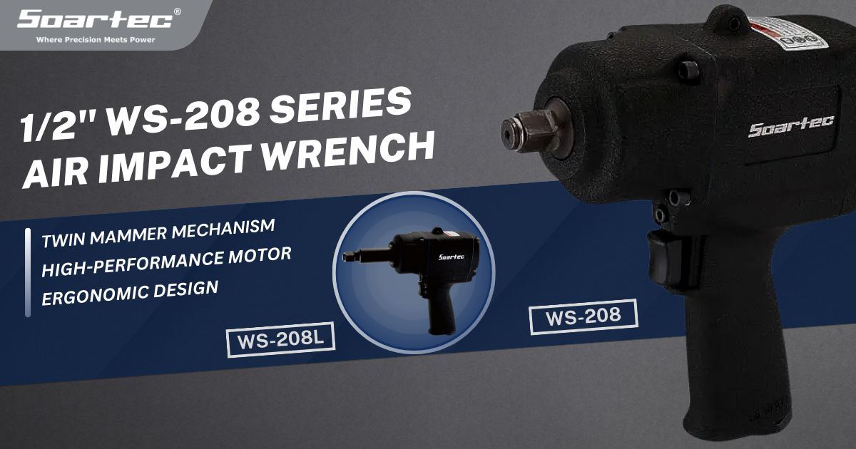 Air Impact Wrench 1/2" Twin Hammer 910ft-lb | WS-208L - Soartec® Industrial Tools