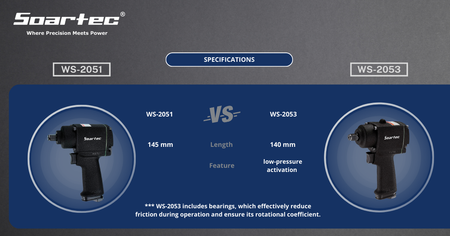 Air Impact Wrench 1/2" Twin Hammer 500ft-lb | WS-2053 - Soartec® Industrial Tools