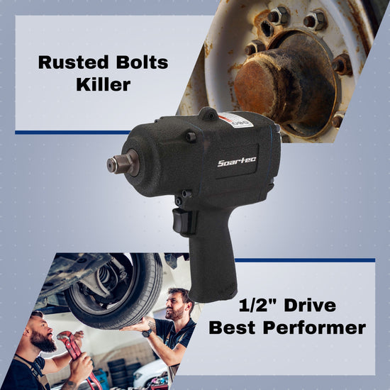 Air Impact Wrench 1/2" Twin Hammer 960ft-lb | WS-208 - Soartec® Industrial Tools