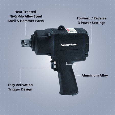 Air Impact Wrench 3/4" Twin Hammer Explosion-Proof 1300 ft-lb | WS-2086/WS-2086EX - Soartec® Industrial Tools