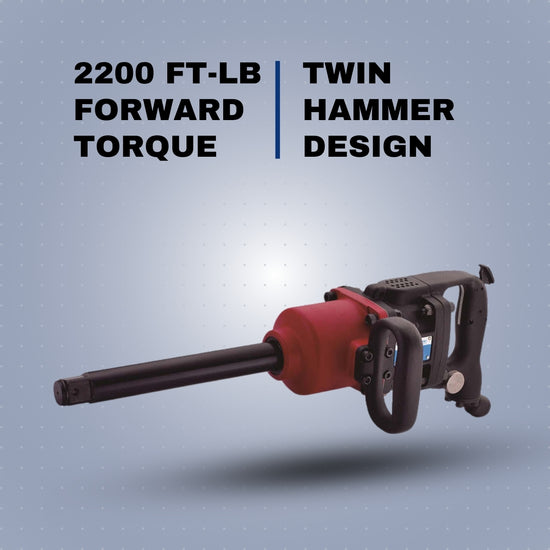 D-Handle Air Impact Wrench 1" Twin Hammer Explosion-Proof 2200 ft-lb | WS-215T-8 / WS-215T-8EX - Soartec® Industrial Tools