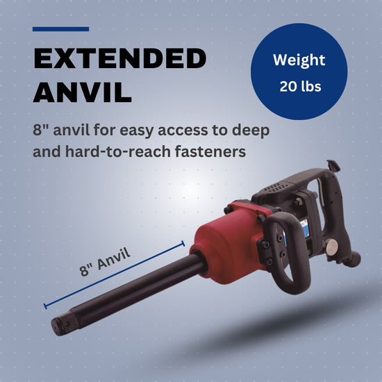 D-Handle Air Impact Wrench 1" Twin Hammer Explosion-Proof 2200 ft-lb | WS-215T-8 / WS-215T-8EX - Soartec® Industrial Tools