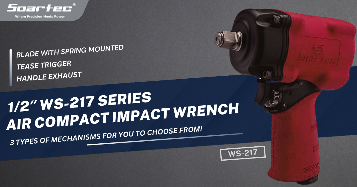 Air Impact Wrench 1/2" with Protective Cover 800 ft-lb | WS-217 - Soartec® Industrial Tools