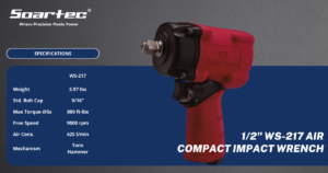 Air Compact Impact Wrench 1/2" Twin Hammer | Soartec, a premier power tool manufacturer based in Taiwan.
