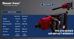 D-Handle Air Impact Wrench 1" Twin Hammer&Pin Less | Soartec, a premier power tool manufacturer based in Taiwan.