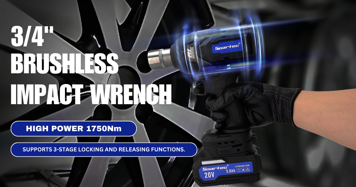 Shop the Soartec 20V Brushless Impact Wrench for maximum power and durability. Square Drive: 1", Battery*1 20V, Charger *1. Perfect for heavy-duty tasks.