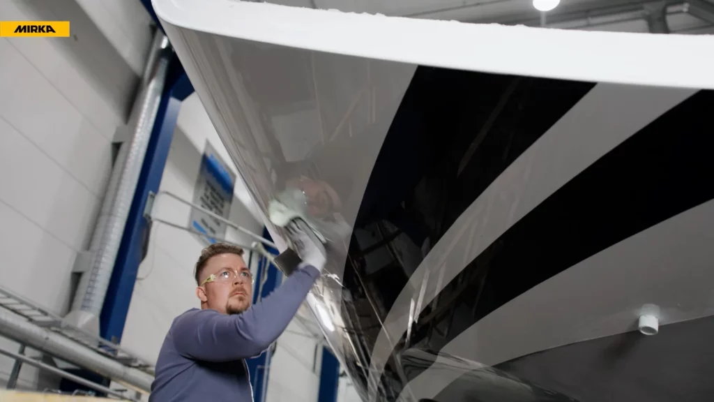 using water sander on fiberglass for boats